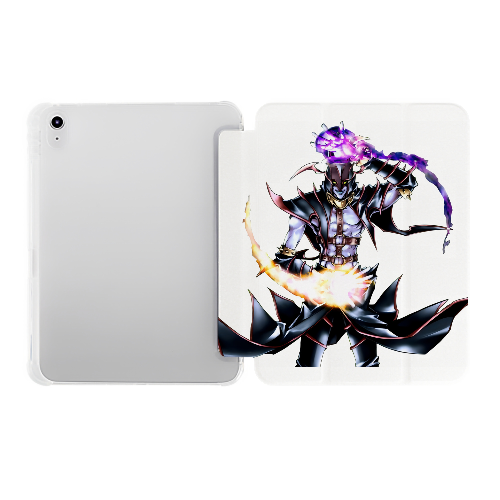 （画像用） 遊☆戯☆王 Yu-Gi-Oh! IPad ケース ペン収納付き 三つ折りスタンド PUレザー×シリコン 対応機種9.5/10.5/10.9インチ